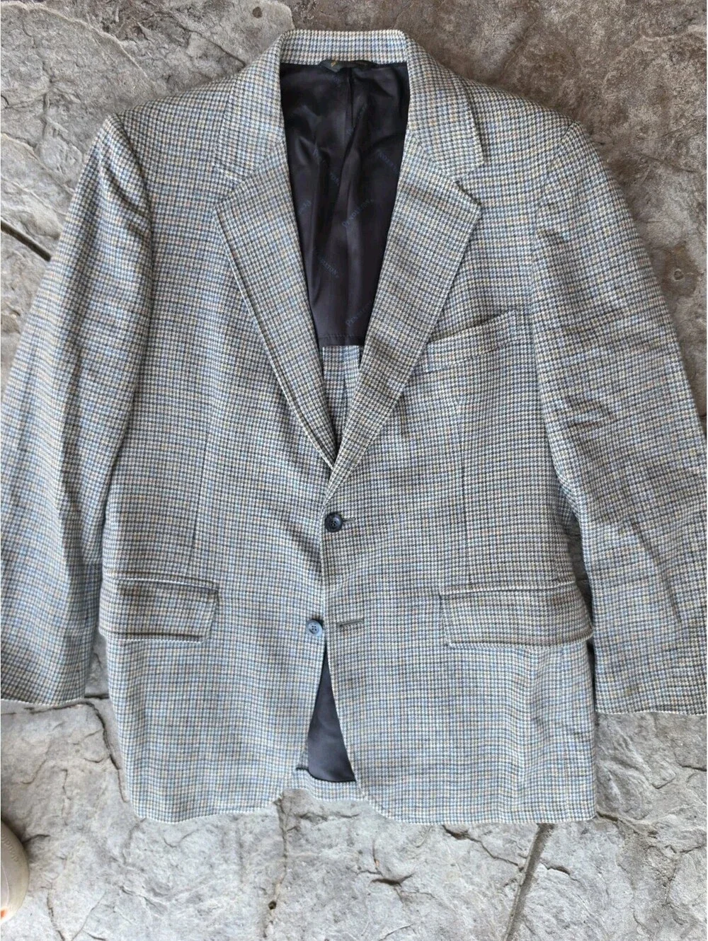 Vintage Pendleton Blazer 42R USA Virgin Wool Houndstooth Check Sport Coat